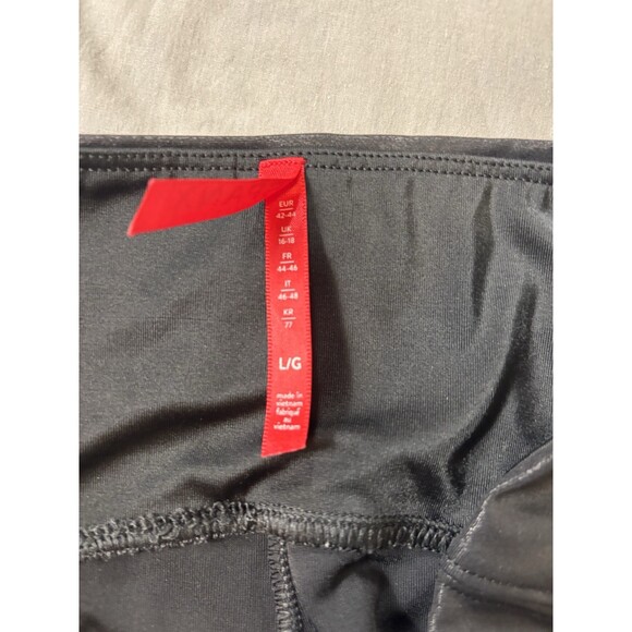 Spanx Leggings Large Faux Leather Moto Metallic Contoured Biker Baddie - Picture 7 of 7